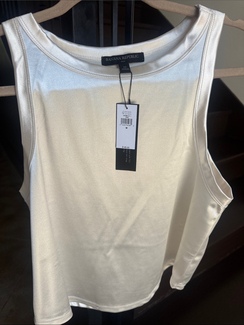 Banana Republic Ivory Satin Tank Top